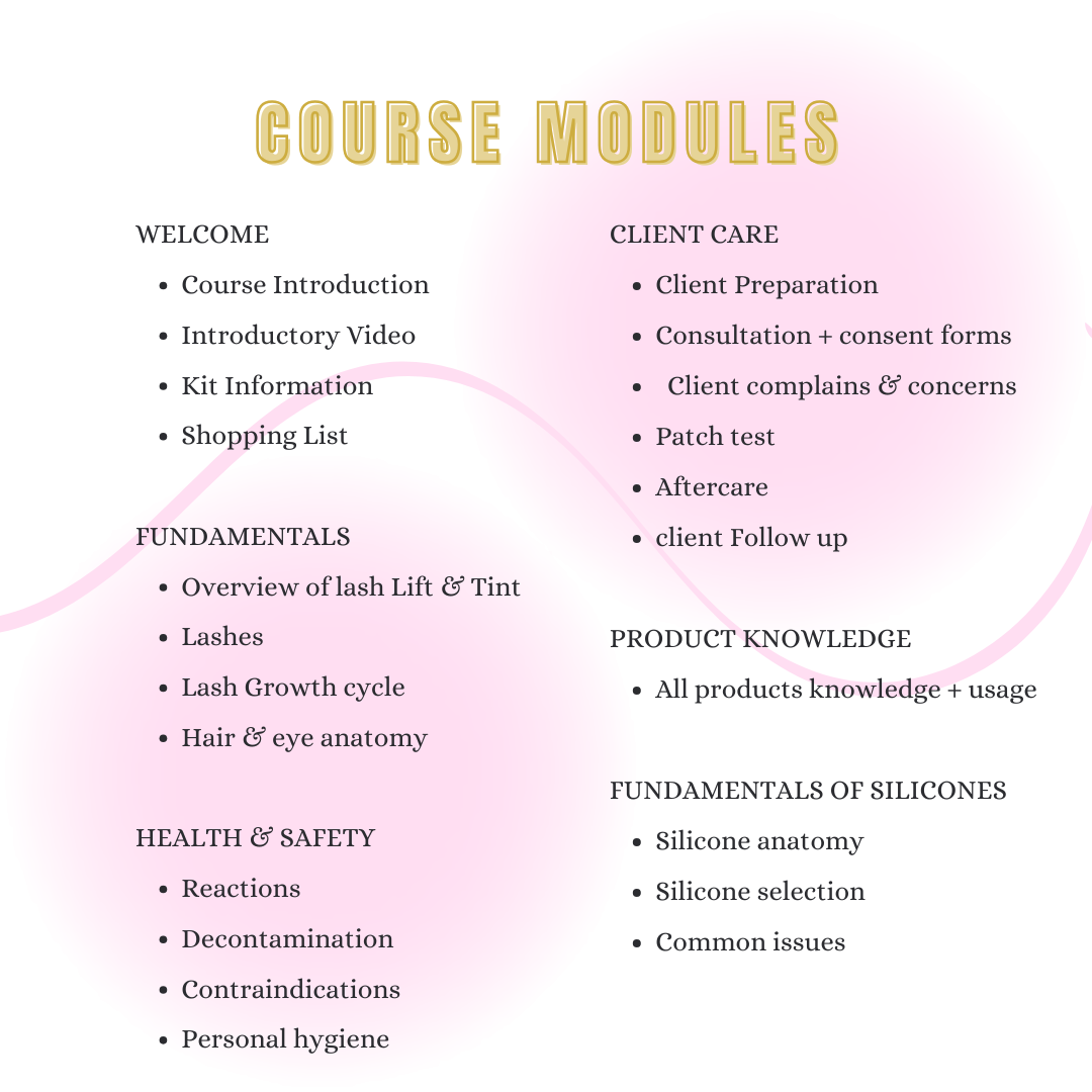 Lash Lift & Tint course